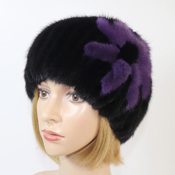 New Style Women Winter Real Mink Fur Hat Lady Warm 100% Genuine Real Fur Hat Good Elastic Knitted Genuine Mink Fur Caps