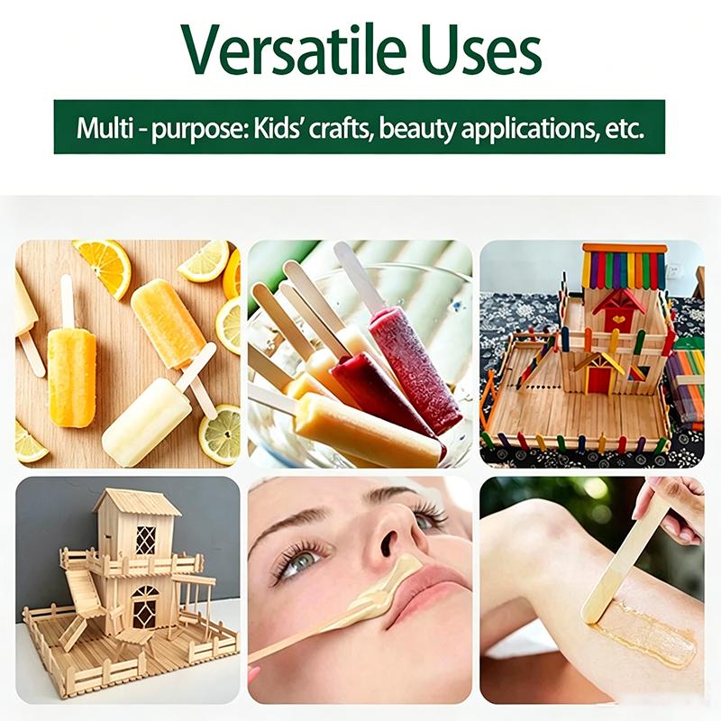 50/100pcs Wooden Popsicle Sticks Hand Crafts Wood Ice Cream Popsicle Sticks DIY Wooden Sticks