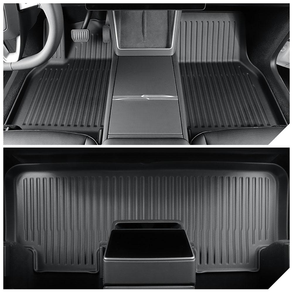 TPE Floor Mats Cargo Liner for Tesla Model Y Juniper 7 Seat 2026 2027 All Weather Non-slip Floor Liner Trunk Backrest Mat