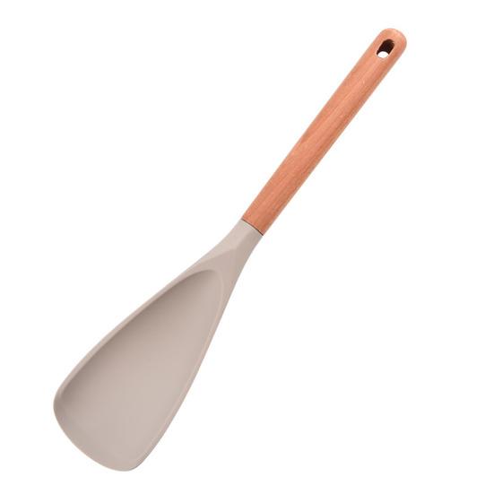 Silicone Spatula Non-Stick Cooking Spoon 3-in-1 Multi-Function Spatula with Ergonomic Wooden Handle High Temperature