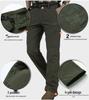 In Stock Men's Quick-Dry Winter Outdoor Multi-Pocket Ski Pants, Plus Velvet Thick Straight-Leg Windproof Long Pants