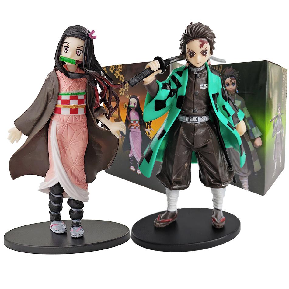 Anime Demon Slayer Figurka Kamado Tanjirou Nezuko Figurki Akcji Model Zabawki Figurka Zenitsu Inosuke Kimetsu No Yaiba Figura