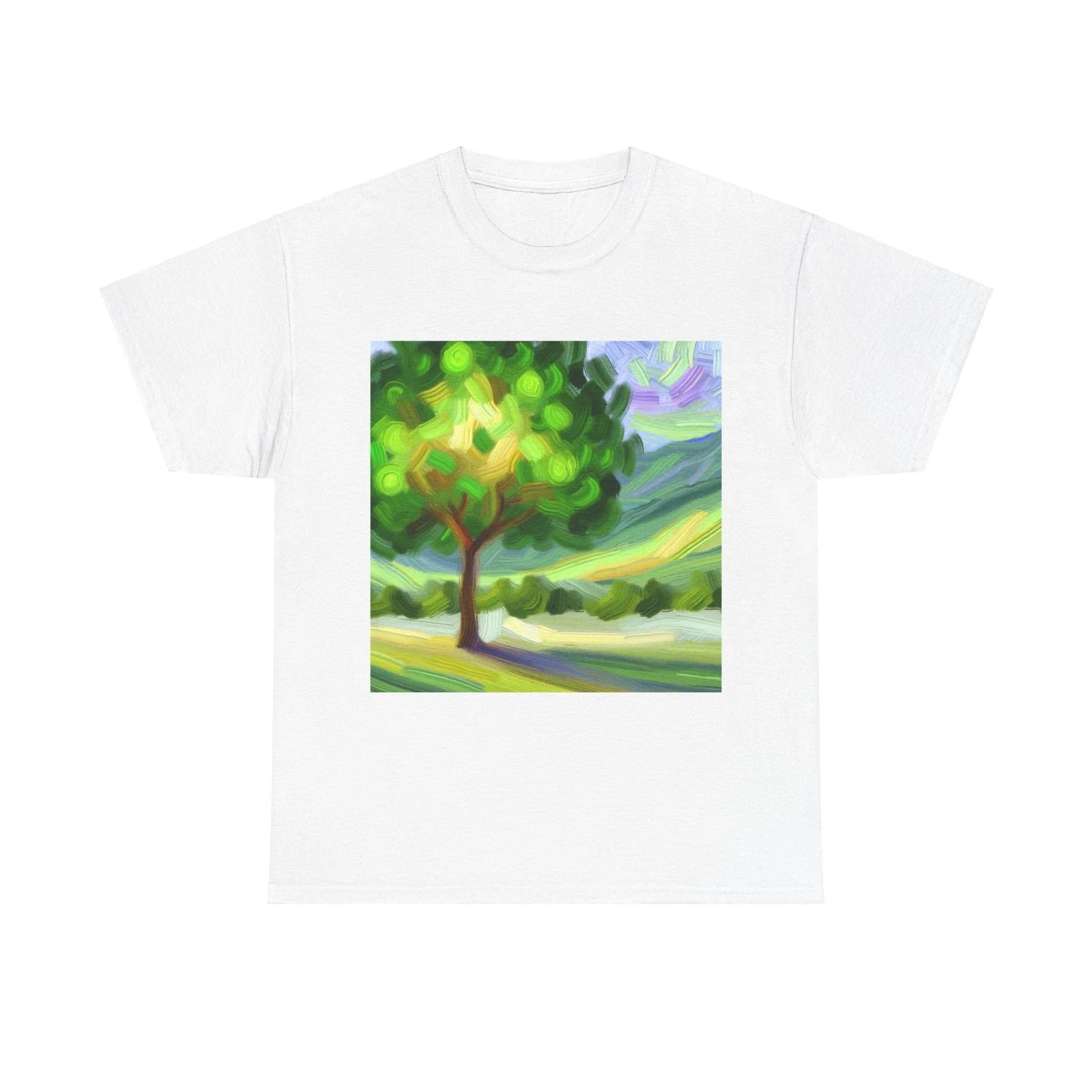 Unisex Adult T Shirt Impressionist Tree Artwork Nature Vibrant M
