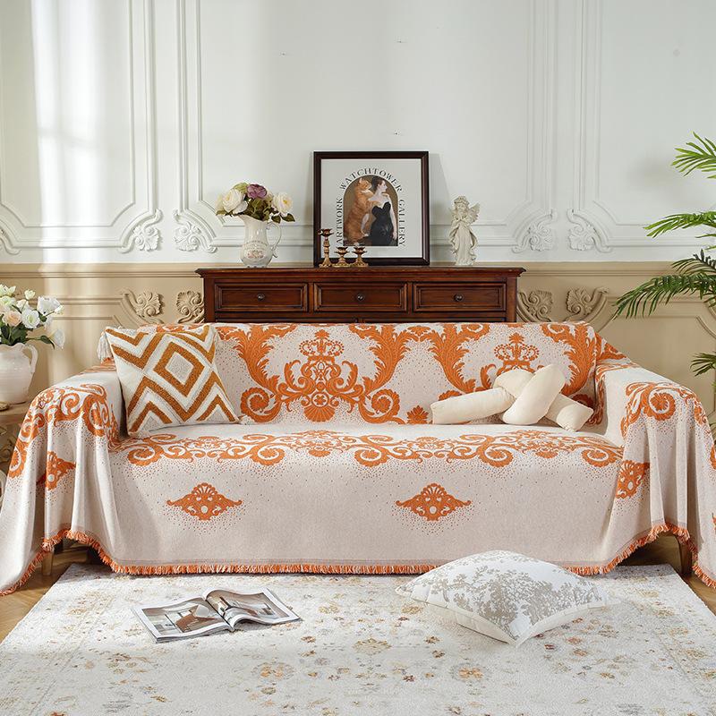 Fabric European Flower Sofa Cover Towel Four Seasons Universal Skin-Friendly Soft and Simple Non-Slip Sofa Cover Cushion