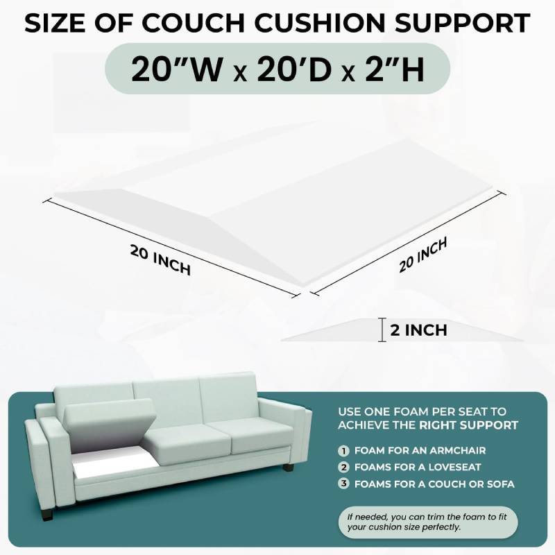 Arched Foam Sitting Pad For Sofas With Highdensity Filling For Comfort And Support At Home