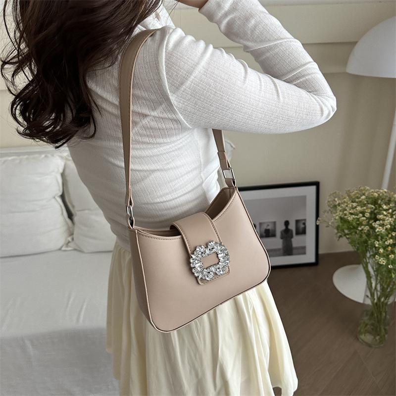 Women'S Bag Fashion Small Square Bag Texture Pu Shoulder Bag Niche Foreign Style Versatile Armpit Bag