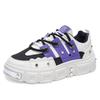 Men’s Sports Shoes Punk White Skateboard Shoes Elevator Platform Sneakers Student Purple Running Sneakers Plus Size