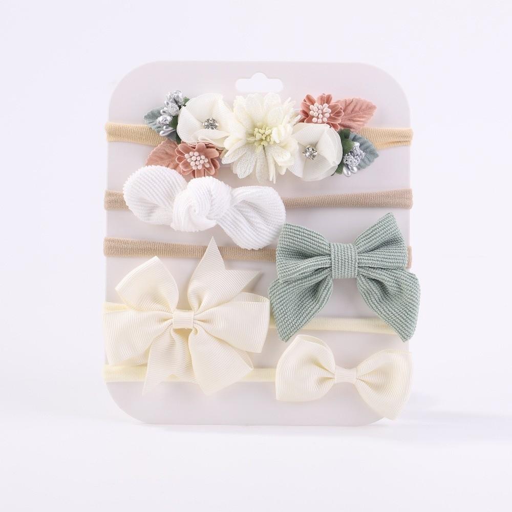 

10Pcs Cute Nylon Elastic Headband Sweet Bows floral Headdress for Baby Girl Infant Newborn Toddler 5D