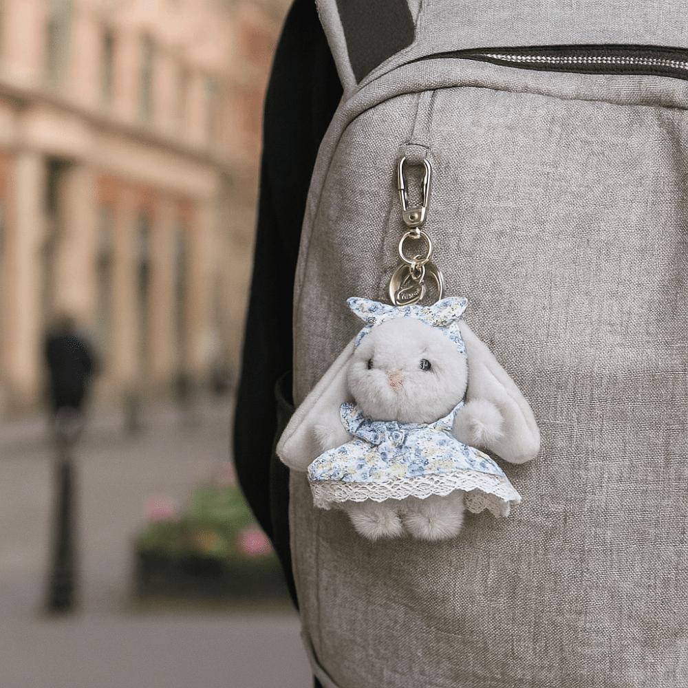 Cartoon Rabbit Plush Pendant Kawaii Rabbit Keychain Creative Doll Keychain Bag Charm
