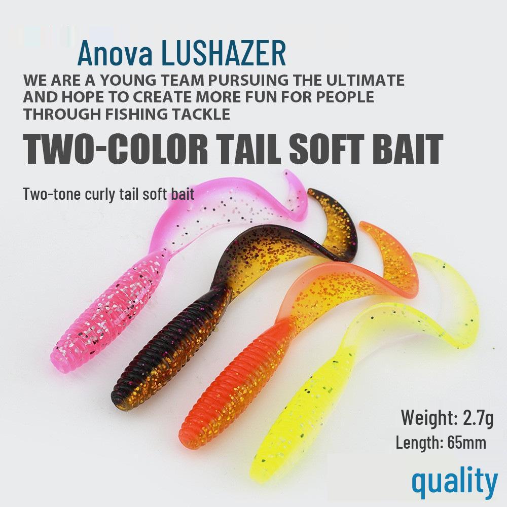 Garnelenduft Gerippte Locken Schwanz Weichköder - 30 Stück