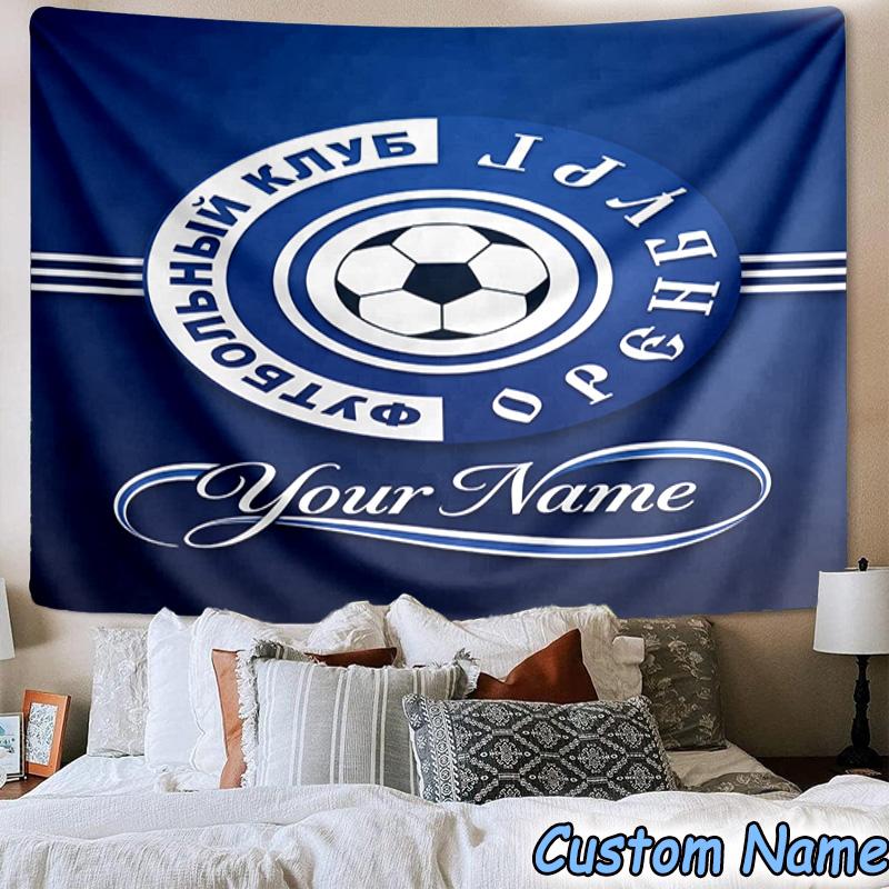 Custom Name Football Club Orenburg Emblem Printed Tapestry, for Bedroom,Livingroom, Dormitory, Large Wall Decor, Fabric Decor Fan Birthday Gifts
