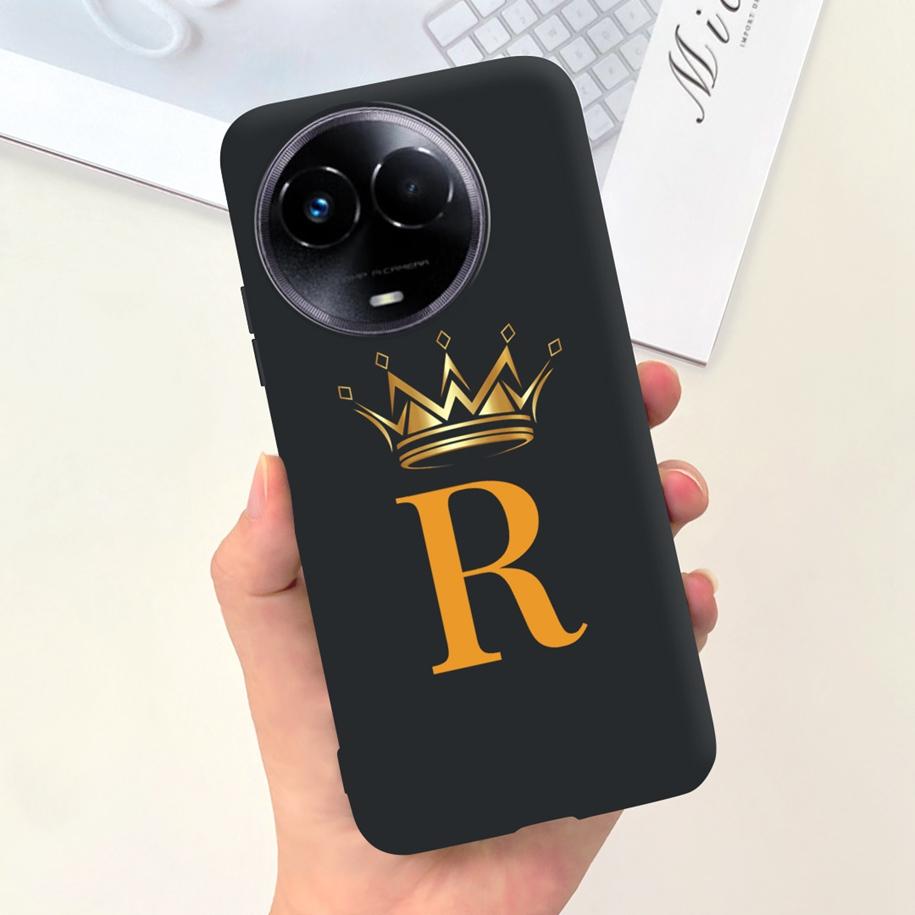 For Realme 11 5G Case Cute Crown Letters Silicone Soft TPU Shockproof Cover For Realme 11X 5G RMX3785 Funda Realme11 Phone Cases