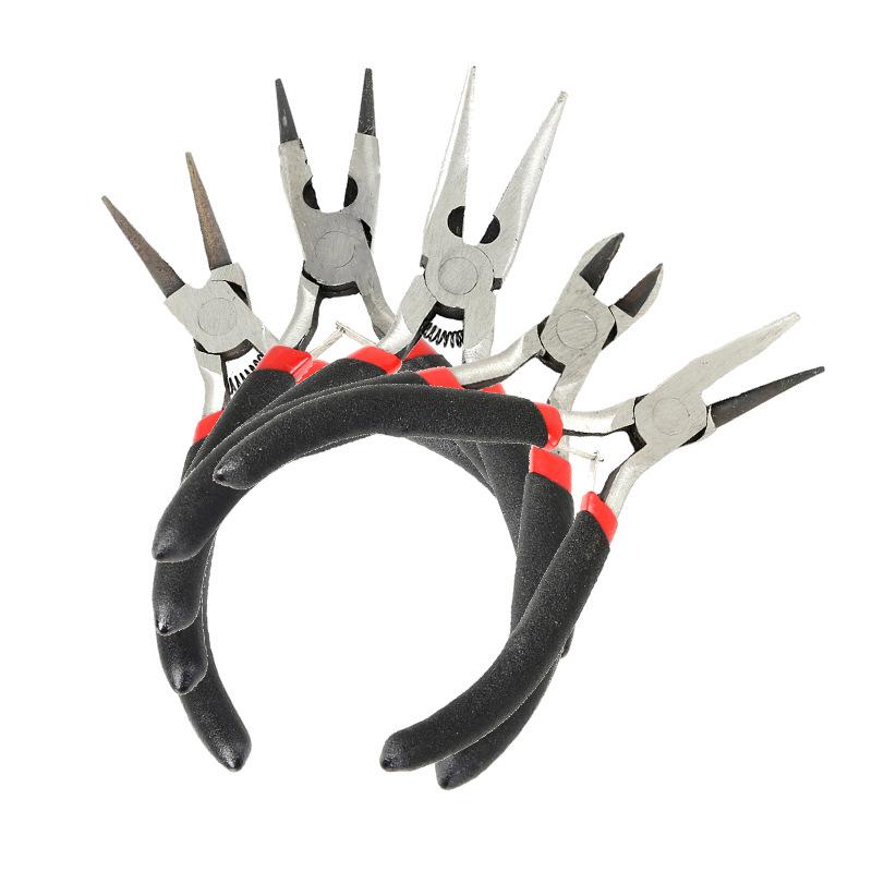 Stainless Steel Handmade Jewelry Tools: Needle Nose Pliers, Diagonal Pliers, Curved Needle Pliers for Bracelet and Necklace Making.