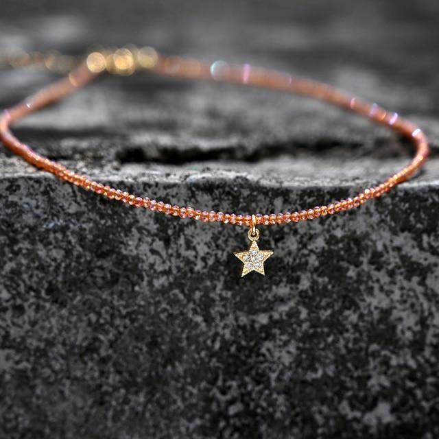 Stainless Steel Crystal Necklace for Women Ice Beads Star Sunflower Heart Choker Fashion Jewelry Boho Streetwear Collier Femme
