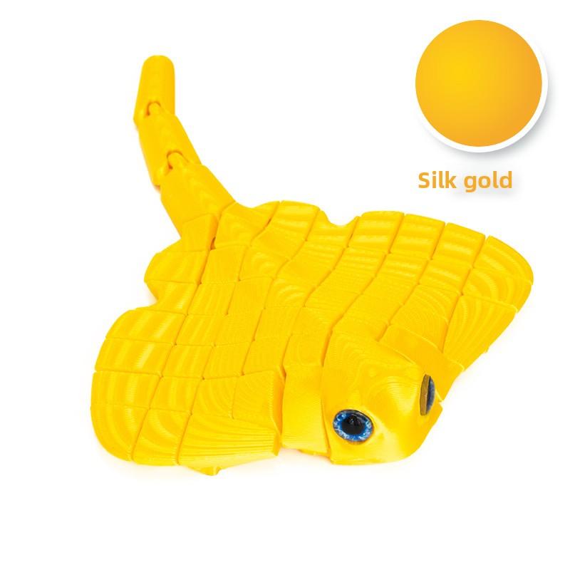 Printed Manta Ray Devil Fish with Movable Joints - Creative Stress-relieving Toy Fish Aquarium Decoration Piece