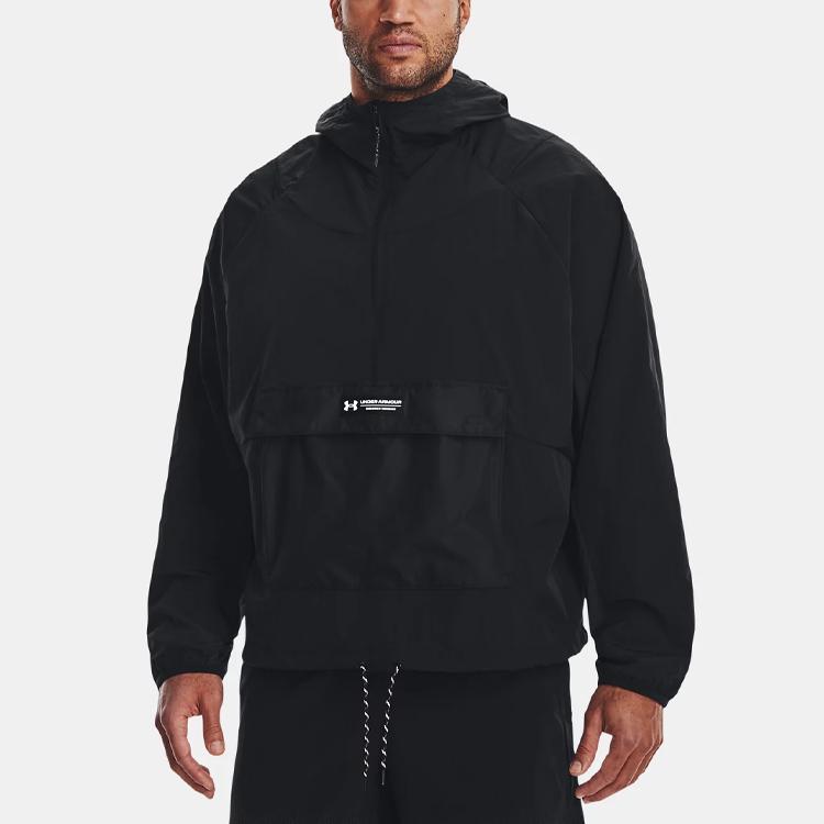 Under Armour Colorblock Logo Print Hoodie Men Hoodie Black 1377183-001