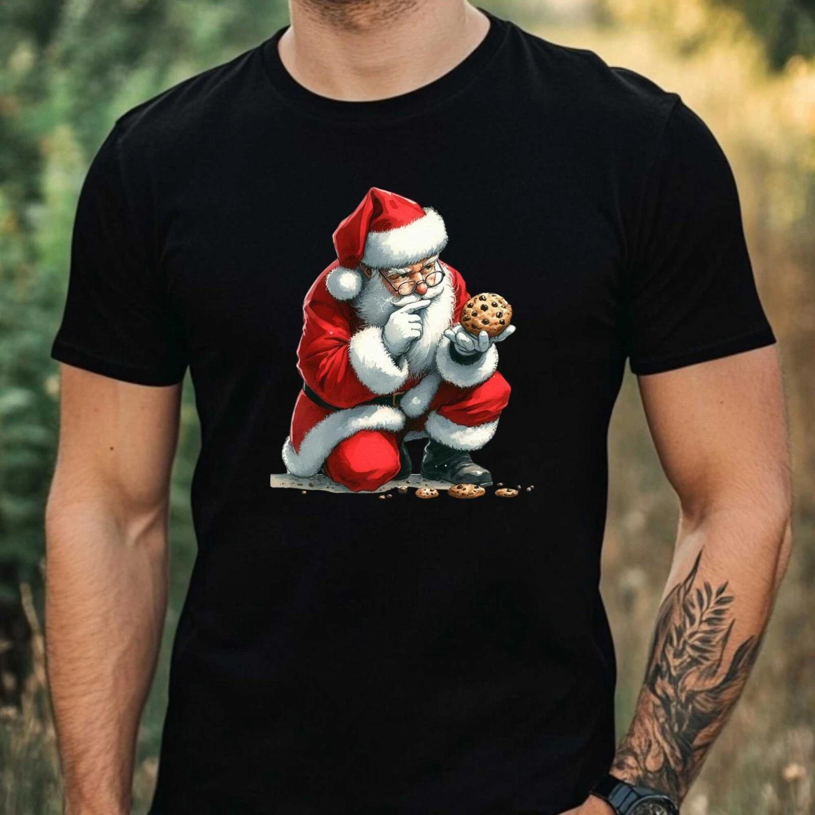 T-Shirt Herren Detektiv Weihnachtsmann Motiv Baumwolle Größe XS bis 5XL XXL