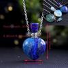 Natural Rose Quartz Crystal Heart Aromatherapy Pendant Bottle