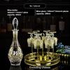 Crystal Glass Whiskey Set Gold Embossed Creative Western Wine Bottle Wine Glass Bar Household Utensils