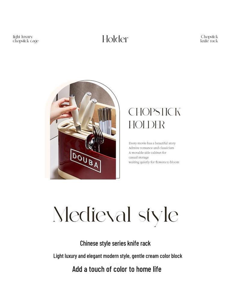 Dopamin Multifunktionaler Küchenmesser- und Schneidebretthalter mit integrierter Aufbewahrung.