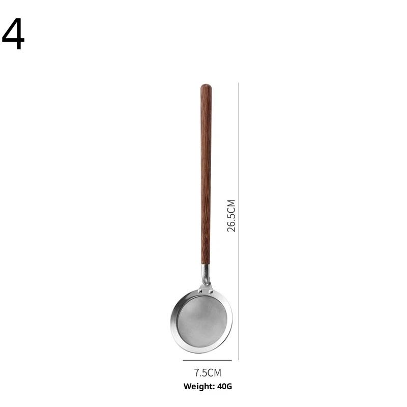Walnut Handle Kitchen Tool 304 Stainless Steel Spatula Spoon Oil Filter Colander Kit Gadgets Anti-Scalding Cookware For Service