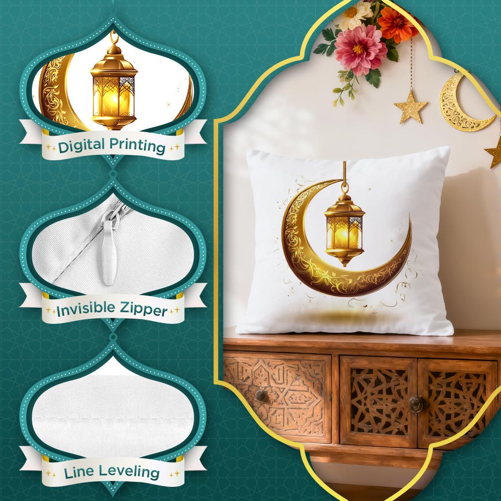 Golden Ramadan Theme Cushions Pillowcase Polyester Cushion Cover Throw Pillow Pillowcover Home Car Sofa Decor