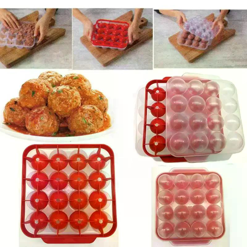 Neuer Fleischbällchenformer Reiskugelformer Schüttel-Fleischbällchenform Fischbällchen Rinderbällchenform Fleischwerkzeuge Küchenzubehör Gadgets