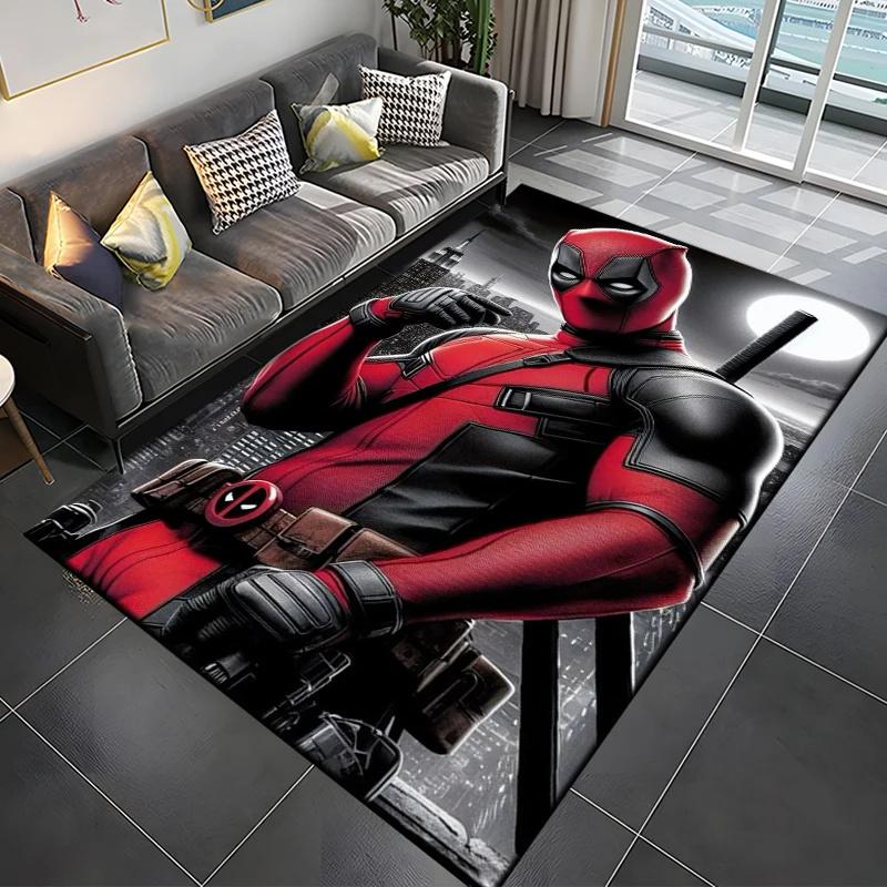 Marvel Spider Man Area Rug Cartoon Anime Deadpool 3D Carpet for Living Room Kitchen Bedroom Decor Floor Non Slip Mat Gift