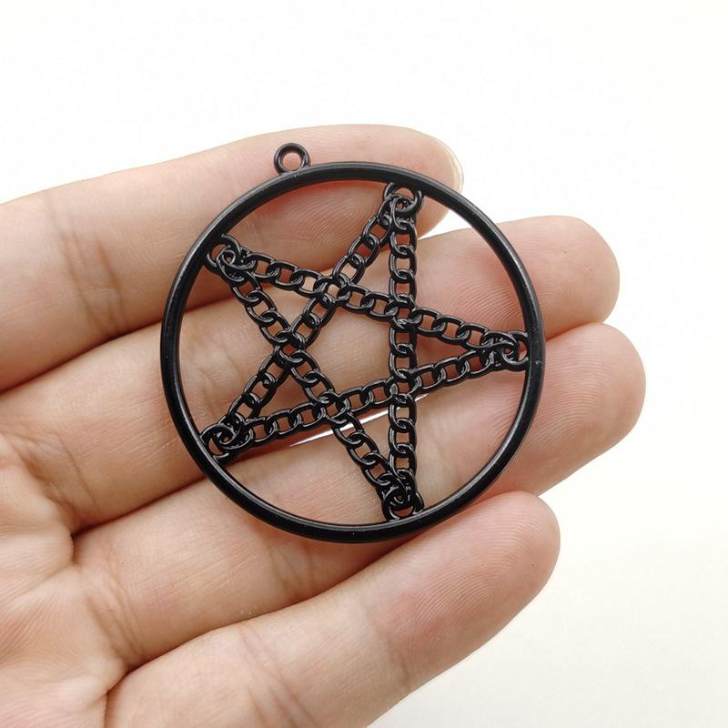 Zinc Alloy Gothic Geometric Star Pendant for DIY Jewelry