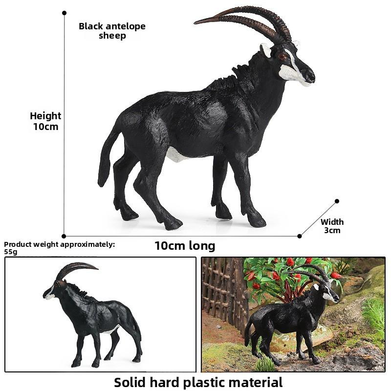 Animal Simulated Wild Antelope Elk Horned Horse Model Ornament Children Toy