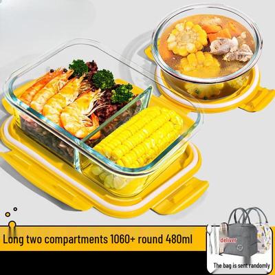 Boîte à déjeuner en verre micro-ondable avec couvercle