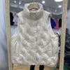 Women Light Weight Thermal Seamlessly Sleeveless White Duck Down Jacket All Match Chic Loose Stand Collar Down Vest