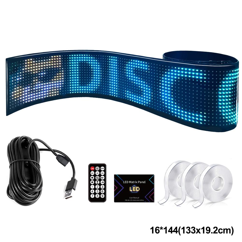 Business Advertising LED Matrix Pixel Panel RGB Pattern Car Graffiti Scrolling Text Animation Shop Reminder Light Bluetooth Lamp
