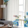 Blue Watercolor Flowers Sheer Curtains For Living Room Bedroom Tulle Curtain For Kitchen Voile Curtain Blind Panels
