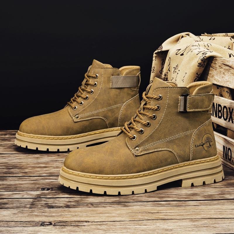 

Ботинки мартин осень-зима 2025 средней высоты мужские ретро повседневные рабочие ботинки в британском стиле трендовые ботинки-локомотивы бархатные мужские ботинки 46