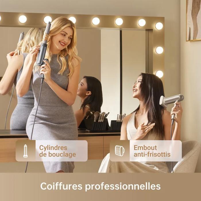 Dreame Pocket Neo Sèche-cheveux Haute Vitesse,3 Formes Pliables,300g Léger,300 Millions D'ions Négatifs/cm³, Gris