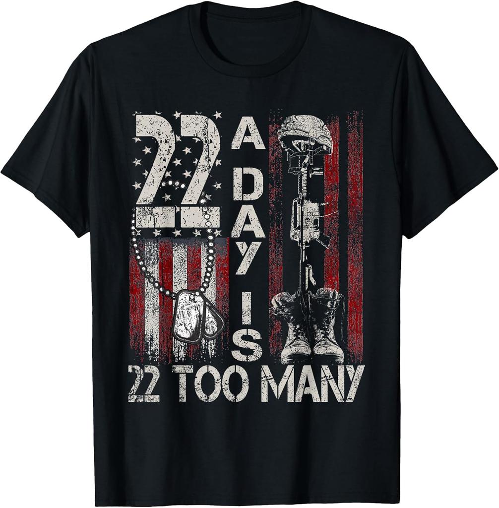 Veteran Suicide Awareness Ribbon 22 A Day Is 22 Too Many Tee