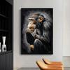 Animal Poster Posters Canvas Painting Wall Art Dark Funny Monkey Posters and Prints for Living Room Home Decoration