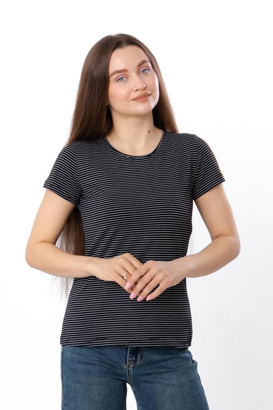 

Жіноча базова смугаста футболка – М який принт Fullcra Penye, Літо, 8188-095 HC M чорний