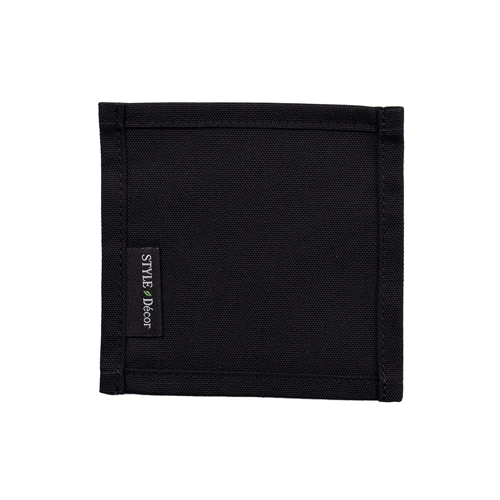 STYLE Decor 2-Piece Set: Four 100% Cotton Placemats and Four 100% Cotton Coasters. Perfect for Dining Tables, Parties, and Table Coordination. Black.