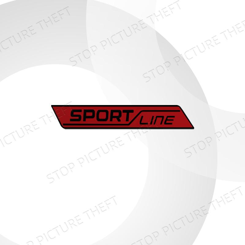AAABV1 Metal Alloy Sport Line Logo Car Grille Badge Trunk Sticker Decoration Emblem For Skoda Fabia Octavia Citigo Rapid Kodiaq Karoq