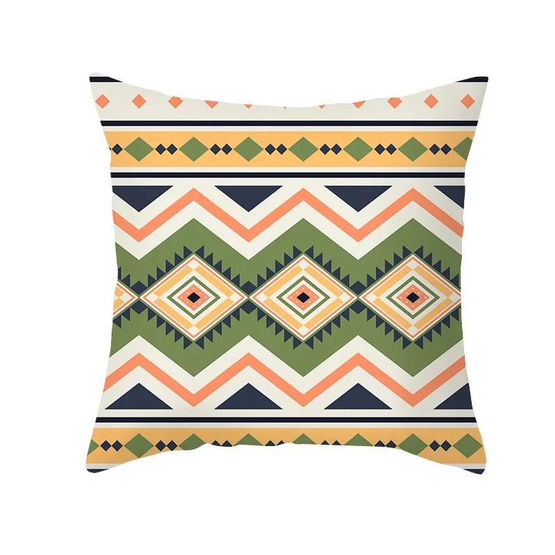 Bohemian Geometric Retro Printed Pattern Polyester Cushion Cover for Home Living Room Sofa Decoration Throw Pillow Pillowcase