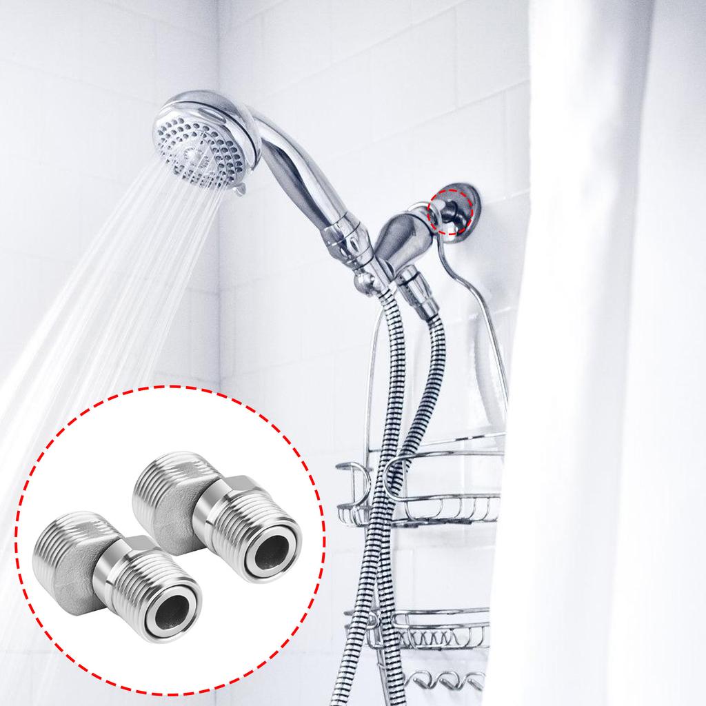 2pcs Multipurpose Stainless Steel Shower Connectors 360 Degree Swivels Designs for Flexible Water Flows Adjustment