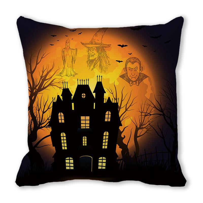 Home Decor Happy Halloween Pillowcase Pumpkin Devil Decor Pillowcase Halloween Print Pillowcase 45x45cm funda de almohada