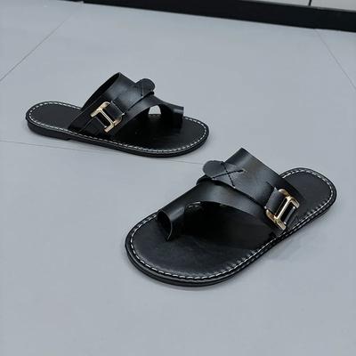 Zapatillas de Mujer para Exterior Casual Playa Zapatos de Mujer Verano Nuevas Planas Chanclas Sandalias para Caminar Clip Dedo Roma Hebilla Damas