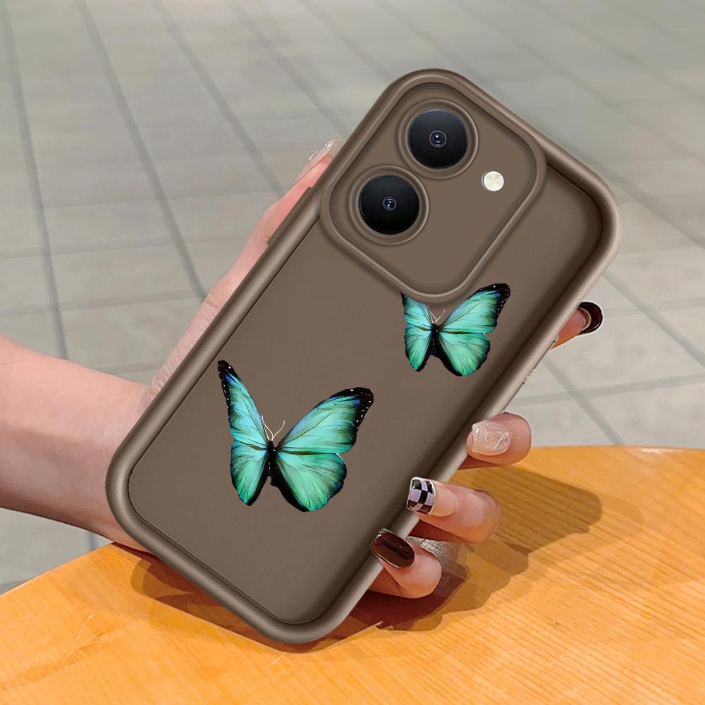Měkký silikonový čtvercový žebříkový vzor tisku Pouzdro telefonu Plný kryt fotoaparátu Ochranné pryžové pouzdro odolné proti nárazům pro Vivo
