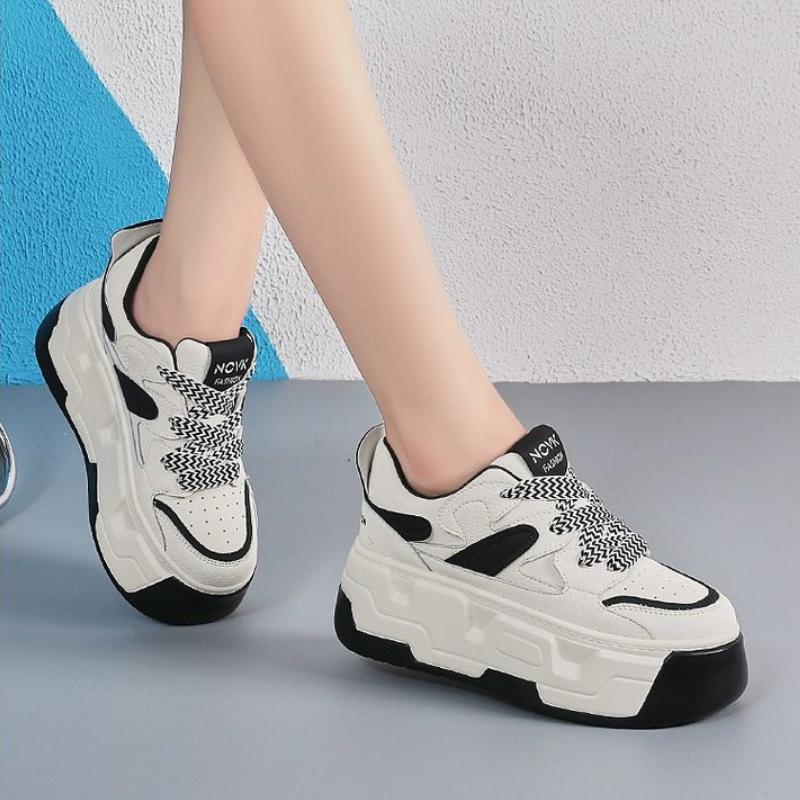 Thick Soled Versatile Board Shoes 2024 New Color Matching Temperament Vulcanized Sports and Leisure Women's Single Shoes Trafza