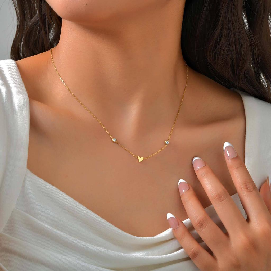 Fashion Geometric Butterfly Festival Heart Stainless Steel Gold Necklace Ladies, Accessories Nc-1198