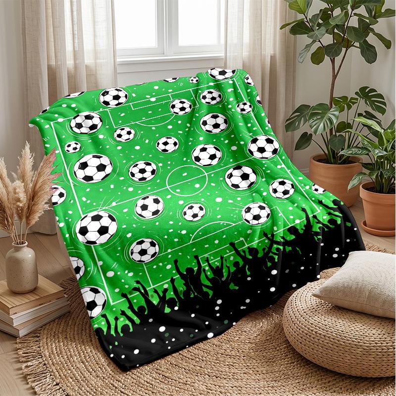 Football Pixel Pattern Theme Blanket Lightweight Warm Flannel Blanket Decorative Throw Blanket for Home Decoration