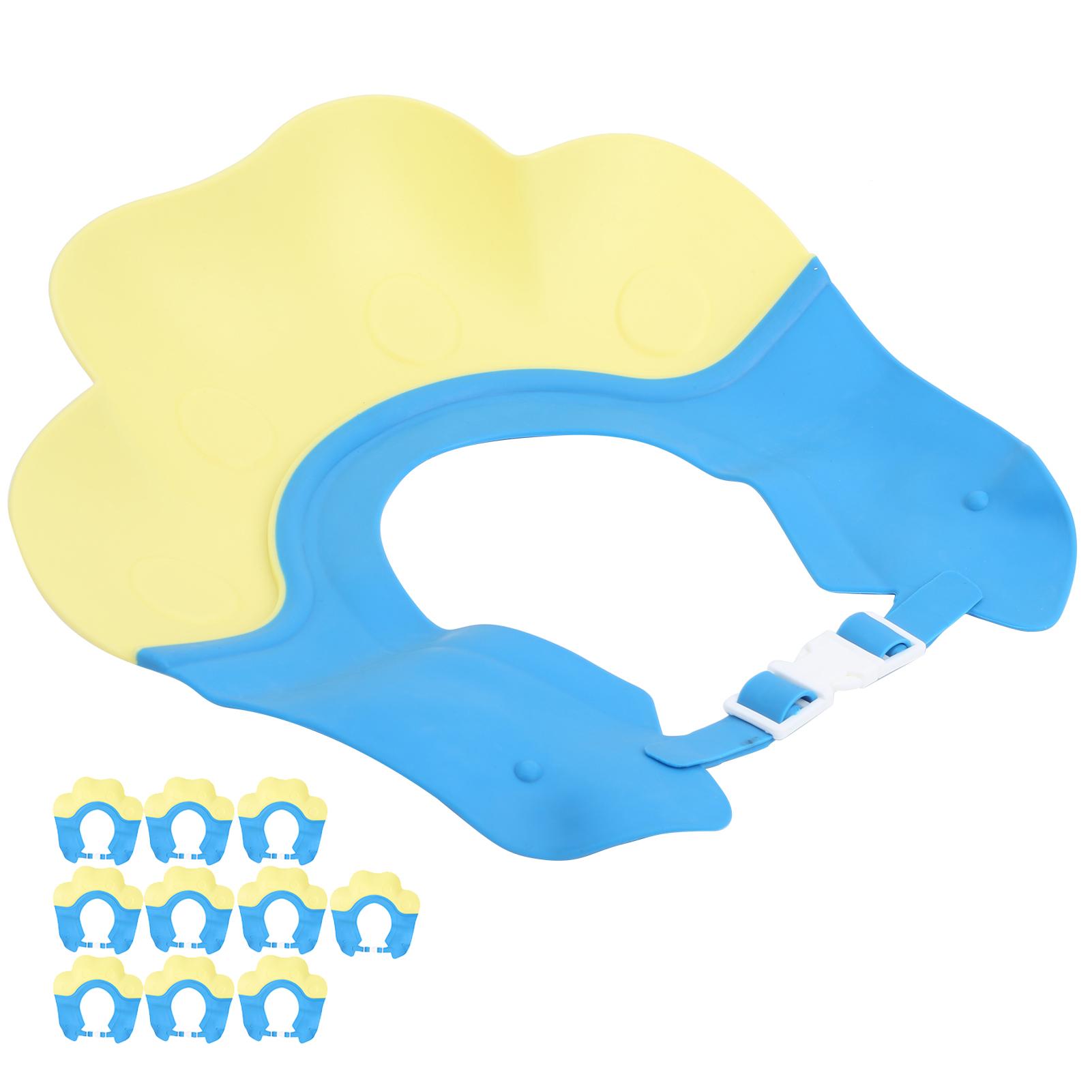 10pcs Baby Shower Children Bathing Hat Waterproof Wash Hair (YellowBlue )